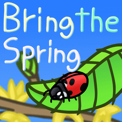 Ladybug On Green Leaf Bring The Spring GIF