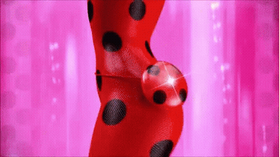 Ladybug On Pink With Red Ball GIF