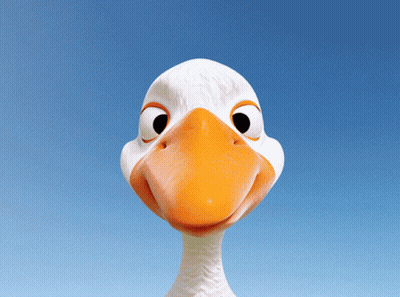 Ladybug Perched On Duck's Beak GIF