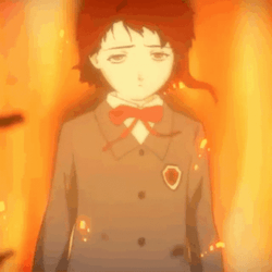 Lain Anime On Fire GIF