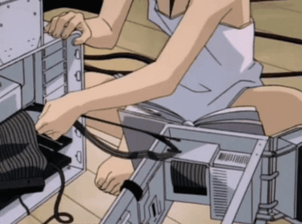 Lain Anime Repair Computer  GIF