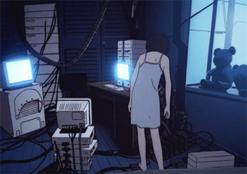 Lain Anime Set Down GIF