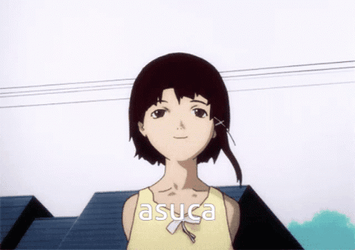 Lain Iwakura Anime At The Roof Top GIF