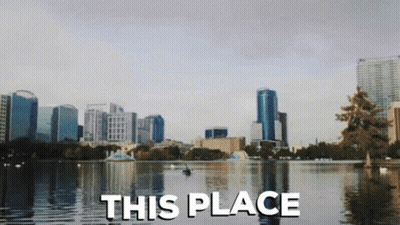 Lake With City Background Saying This Place GIF