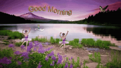 Lake With Good Morning Text GIF
