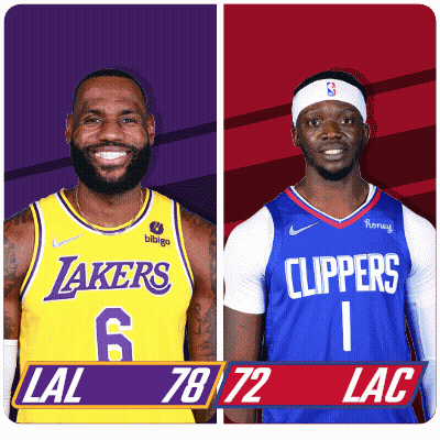 Lakers And Clippers Basketball Players GIF
