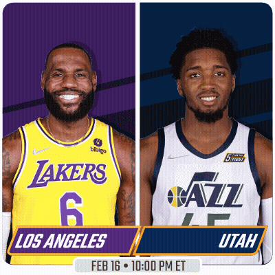 Lakers And Jazz Basketball Game February 16 GIF