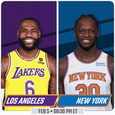 Lakers And Knicks Basketball Game February 5 GIF