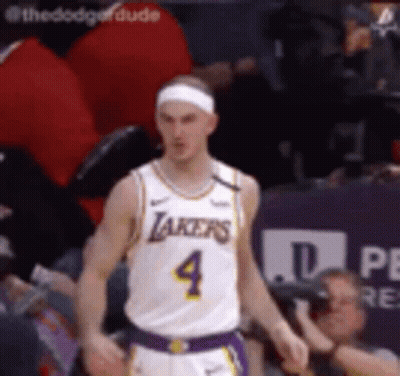 Lakers Basketball Player In Front Of Crowd GIF