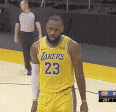 Lakers Basketball Player Standing On Court GIF