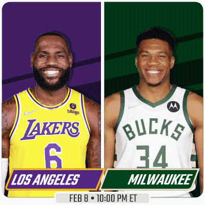 Lakers Bucks Basketball Game Poster GIF
