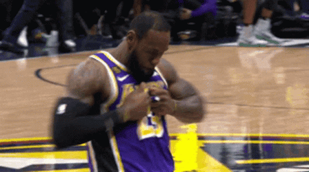 Lakers Lebron James Strong Chest Pound GIF