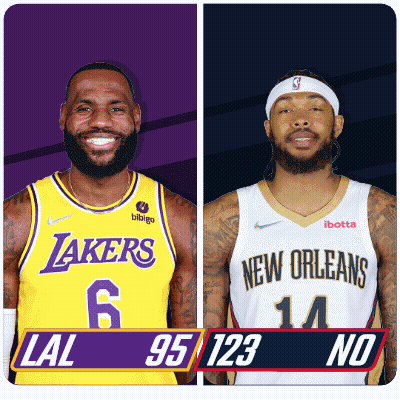 Lakers Player And New Orleans Player Standing GIF