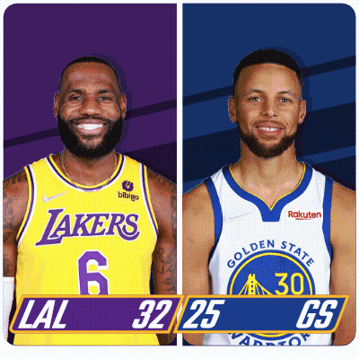 Lakers Player And Warriors Player Standing GIF