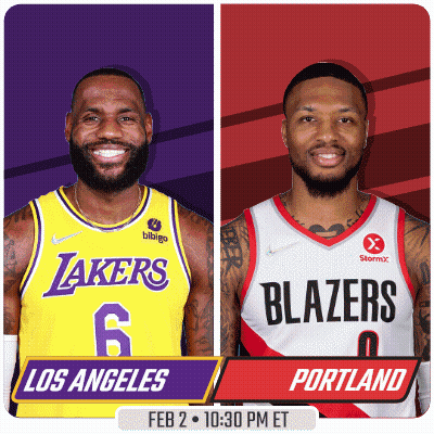 Lakers Vs Blazers In Portland Feb 2 GIF