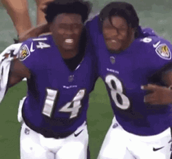 Lamar Jackson Sammy Watkins Celebrating GIF