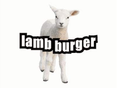 Lamb Burger With Lettuce And Cheese On Sesame Bun GIF