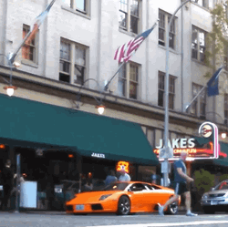 Lamborghini Sports Car Orange Parked GIF