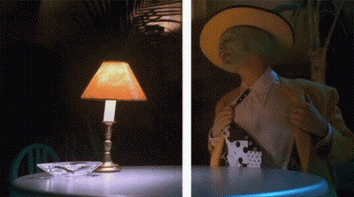 Lamp And Man With Mask GIF