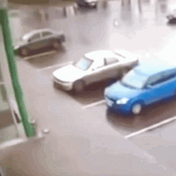 Lamppost Car Crash GIF