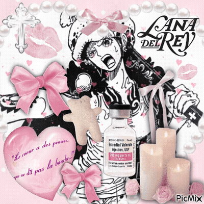 Lana Del Rey With Estradiol Valerate Bottle GIF