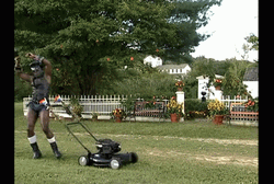 Landscape Guy Dancing Mowing