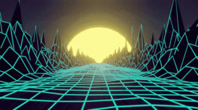 Landscape With Mountains And Sun GIF