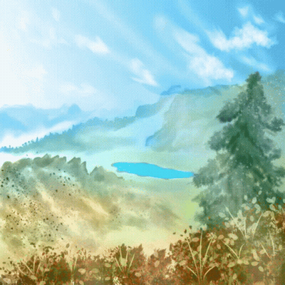 Landscape With Trees And Lake GIF