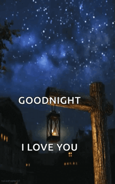 Lantern Post Saying Goodnight I Love You GIF