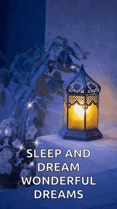 Lantern With Sleep And Dream Words GIF