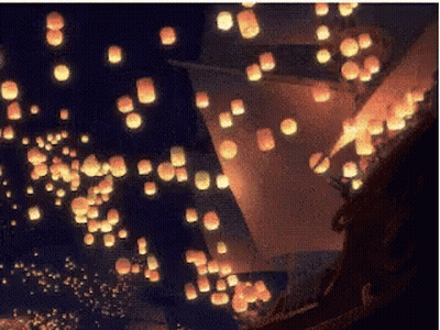 Lanterns Floating In The Air GIF