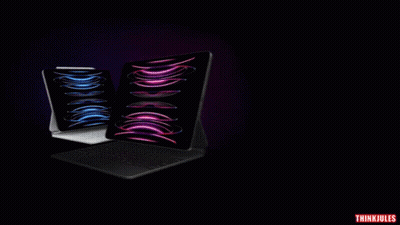 Laptop And Tablet On Purple With Thinkjules GIF