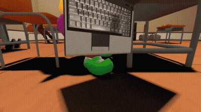 Laptop Under Desk In Classroom GIF