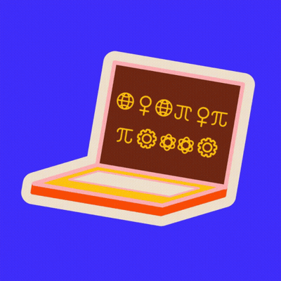 Laptop With Female Code On Screen GIF