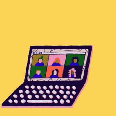 Laptop With Going To Create Our Own Future Text GIF