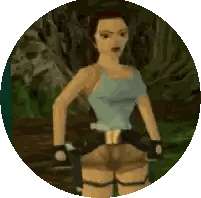 Lara Croft Standing In Circle Sticker