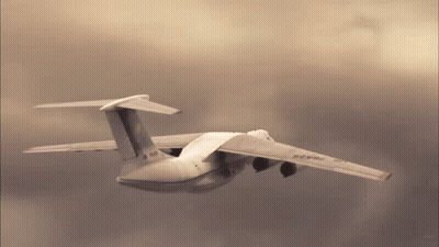 Large Airplane With SCB82 On Wing GIF