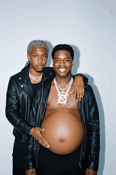 Large Belly Man Next To Leather Jacket Man GIF
