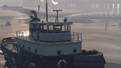 Large Boat With Number 7 On Side GIF