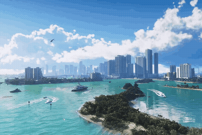 Large Body Of Water Surrounded By City GIF