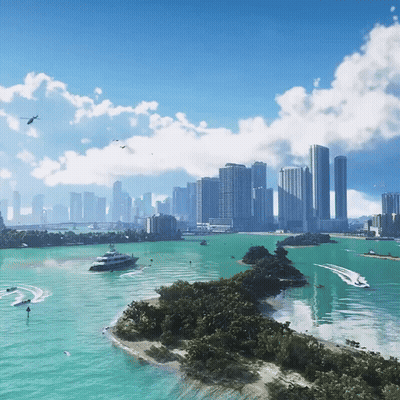 Large Body Of Water Surrounded By City GIF
