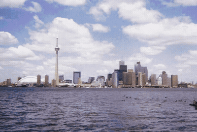 Large Body Of Water With City Skyline GIF