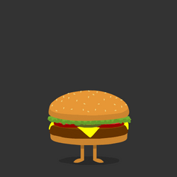 Large Burger With Feet GIF