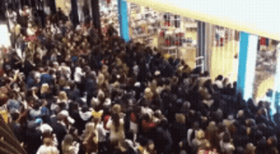 Large Crowd Gathered In Mall GIF