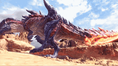 Large Dragon With Sword In Mouth GIF