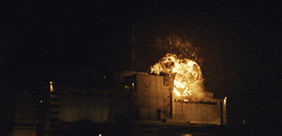 Large Explosion In Dark Area GIF