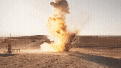 Large Explosion In Desert GIF