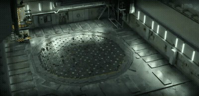 Large Explosion In Room With Lights GIF