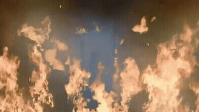 Large Fire Burning In The Sky At Night GIF