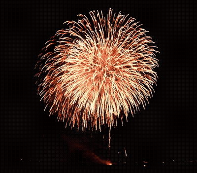 Large Fireworks Display Night Sky GIF